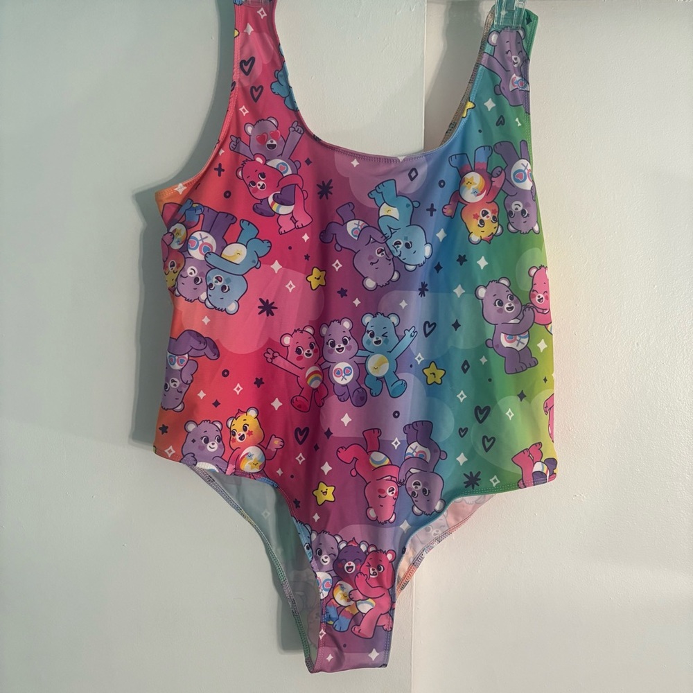 SHEIN x Care Bears Colorful Cartoon Print One Piece Swimsuit